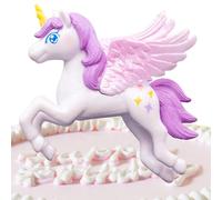 Décoration De Gâteau Licorne - Décoration D'anniversaire En Forme De Cheval En PVC, Ornement De Dessin Animé Ailé, Figurine Fantastique | Adorable Décoraton De Cheval À Une Seule Corne Pour Les Gâtea