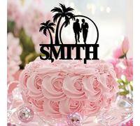 Décoration de gâteau « Mr & Mr Tropical » - Cadeau de mariage pour couple homosexuel - Cadeau d'anniversaire pour deux mariés - Égalité - Fournitures de décoration fabuleuses pour femmes et filles