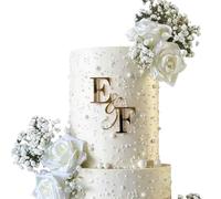 Décoration De Gâteau Personnalisée Avec Nom De Couple, Breloques De Gâteau Personnalisées, Plaque De Nom De Gâteau Personnalisée, Nom For Le Devant Du Gâteau, Miroir Doré