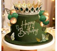 décoration de gâteau pour anniversaire et baby shower avec couronnes vertes