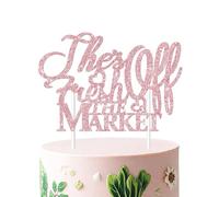 Décoration de gâteau « She's Fresh off the Market » - Décorations de fête prénuptiale - Or rose pailleté - Pour femme - Pour fête prénuptiale, fiançailles, enterrement de vie de jeune fille, mariage