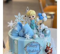 Décoration de gâteau sur le thème des princesses Frozen, ornements Anna Elsa, château, flocon de neige, décoration de gâteau d'anniversaire pour enfants, fournitures pour baby shower 3pcs cake topper