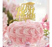Décoration de gâteau « The Best Is Yet Come » pour fête de diplômé universitaire - Cadeau de remise de diplôme pour lui/elle - Paillettes dorées