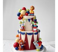 Décoration de gâteau thème cirque Clown, Lion acrobatique, éléphant, Lion de mer, ours magicien pour enfants, décorations de fête joyeux 1er anniversaire 4pcs Set