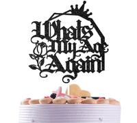 Décoration de gâteau « Whats My Age Again » « It Was Never a Phase Elder Emo » pour 20, 30, 40e anniversaire, noir pailleté