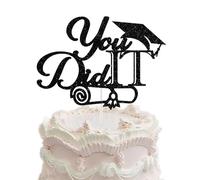 Décoration de gâteau « You Did It » - Noire pailletée - Congrats Grade I am Done - Pour décoration de remise de diplôme 2024