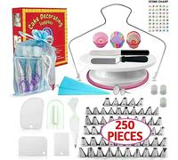 Décoration de gâteaux Fournitures - (100 pcs spécial kit de décoration de gâteaux) avec 55 pièces numérotées Conseils de glaçage, gâteaux Plateau tournant rotatif et créer Plus Accessoires.
