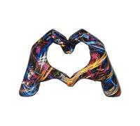 Décoration de Geste Graffiti | Statue de Doigt d'amour | Statue de Geste d'amour | Sculpture Art Moderne | Décoration de Maison Créative de Mariage | Sculpture Abstraite Colorée pour Bureau/Salon