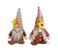 Décoration de Gnomes de Thanksgiving - 2 figurines d'automne pour exposition intérieure | Érable en résine avec feuilles de , nains de récolte faits à la main, décoration pour manteau, platea