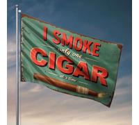Décoration de grotte de bar Man I Smoke Only One Cigar At A Time. Drapeau pour chambre de garçon (152 x 244 cm)
