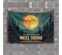 Décoration de grotte de bar Man pleine lune se levant : une nuit d'aventure dans les bois sauvages Tapisserie Man Cave Accessoires et décoration de jardin (75 x 100 cm)