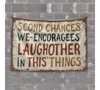 Décoration de grotte pour homme de bar Embrace Second Chances: Laughter in Everyday Things Tapisserie Man Cave Accessoires et décoration de bar d'arrière-cour (75 x 100 cm)