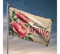 Décoration de grotte pour homme Fleurs printanières : Drapeau de la nature au toucher doux pour homme Règles rétro Décoration de chambre (120 x 180 cm)