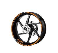 Décoration De Jante Avant Arrière Autocollants Décalques De Roue Convient À XJR Autocollant pour Jantes Moto(Orange)