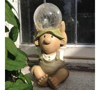 Décoration De Jardin À Énergie Solaire En Forme De Lutin - Avec Boule Lumineuse Qui Change De Couleur - En Résine Len.