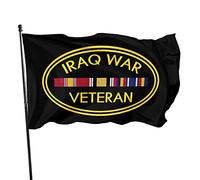 Décoration De Jardin Ancien Combattant De La Guerre D'Irak Double Face Drapeaux Décoratif Uv Fade Résistant Bannière Décorative Pour Pelouse Fête Patio 3X5 Ft