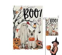 Décoration de jardin avec drapeau d'Halloween, drapeau de jardin d'Halloween | drapeau imprimé fantomatique d'Halloween pour patio - bannière décorative saisonnière extérieure, drapeau, ornement