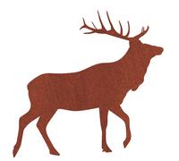 DÉCORATION DE JARDIN CERF EN ACIER CORTEN, PATINÉ, FIGURINE GRAND 64 CM