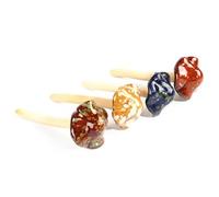 Décoration de jardin champignon en céramique | Décoration de plantes en pot | Statue d'extérieur - Décoration en céramique | Figurine de pelouse de jardin miniature pour intérieur, jardin, pots