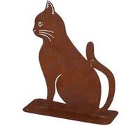 Esschert Design – Décoration de jardin – Chat assis – métal rouillé – Multicolore