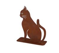 Décoration De Jardin Chat Assis - Rouille - Esschert Design Multicolore