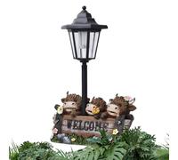 Décoration De Jardin De Vache Des Highlands | Figure Drôle De Paysage En Résine | Décoration De Lumière Solaire De Bétail À Collectionner | Statue Extérieure Étanche | Pour Cadeaux En Extérieur,