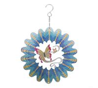 Décoration de jardin d'extérieur 3D en métal à suspendre avec crochet rotatif pour terrasse, balcon, cour en acier inoxydable résistant aux intempéries (papillon)