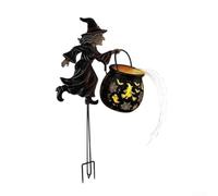 Décoration de jardin d'Halloween 30 cm avec projection de sorcière | Multicolore pour LED en cascade, pour des projections d'ombres mobiles, des motifs de sorcières et de toiles