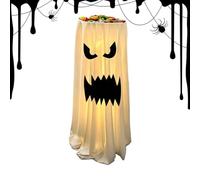 Décoration de jardin d'Halloween fantôme éclairée | Décoration de porte d'entrée de vacances pour locataires femmes, cour, patio, cour, jardin, maison, appartement, bureau