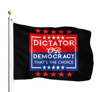 Décoration De Jardin Dictateur Ou Démocratie : Tel Est Le Choix. Double Face Drapeaux De Jardin Amusant Bannière Décorative Pour Intérieur Patio Vacances 3X5 Ft