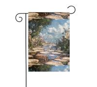 Décoration de jardin Drapeau de jardin 30,5 x 45,7 cm Bulles WHJDPP sur le chemin Imprimé épais et résistant à l'usure pour pots de fleurs de jardin et pelouses