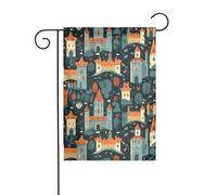 Décoration de jardin drapeau de jardin 30,5 x 45,7 cm HJFCZH à l'extérieur de la porte du château imprimé épais et résistant à l'usure pour pots de fleurs de jardin et pelouses
