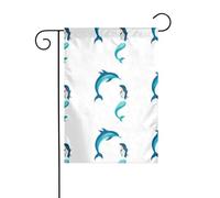 Décoration de jardin drapeau de jardin 30,5 x 45,7 cm HJFCZH Dauphins et sirènes Imprimés épais et résistants à l'usure pour pots de fleurs et pelouses de jardin