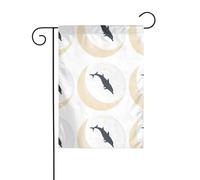 Décoration de jardin drapeau de jardin 30,5 x 45,7 cm HJFCZH Dolphin traversant la lune Impressions épais et résistant à l'usure pour pots de fleurs et pelouses de jardin