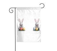 Décoration de jardin Drapeau de jardin 30,5 x 45,7 cm HJFCZH Le petit lapin cherche des œufs de Pâques Impressions épaisses et résistantes à l'usure pour pots de fleurs de jardin et pelouses
