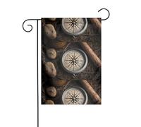 Décoration de jardin Drapeau de jardin 30,5 x 45,7 cm HJFCZH Magical Design Runes Norse Boussole Imprimés épais et résistant à l'usure pour pots de fleurs et pelouses de jardin