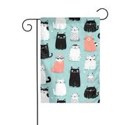 Décoration de jardin drapeau de jardin 30,5 x 45,7 cm HJFCZH mignon imprimé chat amusant épais et résistant à l'usure pour pots de fleurs et pelouses de jardin