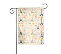 Décoration de jardin drapeau de jardin 30,5 x 45,7 cm HJFCZH Tour Paris Impressions épais et résistant à l'usure pour pots de fleurs et pelouses de jardin