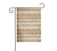 Décoration de jardin drapeau de jardin 30,5 x 45,7 cm partition HJFCZH en cinq lignes imprimés épais et résistant à l'usure pour pots de fleurs de jardin et pelouses