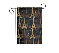 Décoration de jardin Drapeau de jardin 30,5 x 45,7 cm Tour WHJDPP Paris Imprimé épais et résistant à l'usure pour pots de fleurs et pelouses de jardin