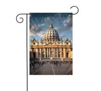 Décoration de jardin Drapeau de jardin 30,5 x 45,7 cm WHJDPP Basilique Saint-Pierre imprimé épais et résistant à l'usure pour pots de fleurs et pelouses de jardin
