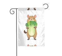Décoration de jardin Drapeau de jardin 30,5 x 45,7 cm WHJDPP Capybara tenant du chou chinois imprimé épais et résistant à l'usure pour pots de fleurs de jardin et pelouses