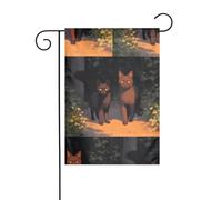 Décoration de jardin Drapeau de jardin 30,5 x 45,7 cm WHJDPP Cat Out Of The Shadows Impression épais et résistant à l'usure pour pots de fleurs de jardin et pelouses