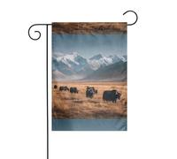 Décoration de jardin Drapeau de jardin 30,5 x 45,7 cm WHJDPP Cattle on the Prairie Imprimé épais et résistant à l'usure pour pots de fleurs de jardin et pelouses