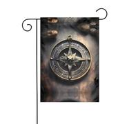 Décoration de jardin Drapeau de jardin 30,5 x 45,7 cm WHJDPP Magical Design Norse Runes Boussole Impression épaisse et résistante à l'usure pour pots de fleurs et pelouses de jardin
