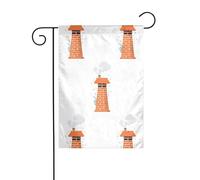 Décoration de jardin Drapeau de jardin 30,5 x 45,7 cm WHJDPP Mignon cheminée avec impression fumée épaisse et résistante à l'usure pour pots de fleurs et pelouses de jardin