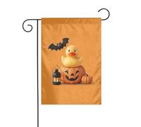 Décoration de jardin Drapeau de jardin 30,5 x 45,7 cm WHJDPP The Joy of Pumpkin and Duck Imprimé épais et résistant à l'usure pour pots de fleurs et pelouses de jardin