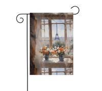 Décoration de jardin drapeau de jardin 30,5 x 45,7 cm WHJSSF beau vase image épaisse et résistante à l'usure pour pots de fleurs de jardin et pelouses