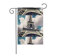 Décoration de jardin drapeau de jardin 30,5 x 45,7 cm WHJSSF belle tour Paris motif épais et résistant à l'usure pour pots de fleurs et pelouses de jardin