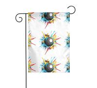 Décoration de jardin Drapeau de jardin 30,5 x 45,7 cm WHJSSF Graffiti explosion boule de fer Motif épais et résistant à l'usure pour pots de fleurs de jardin et pelouses